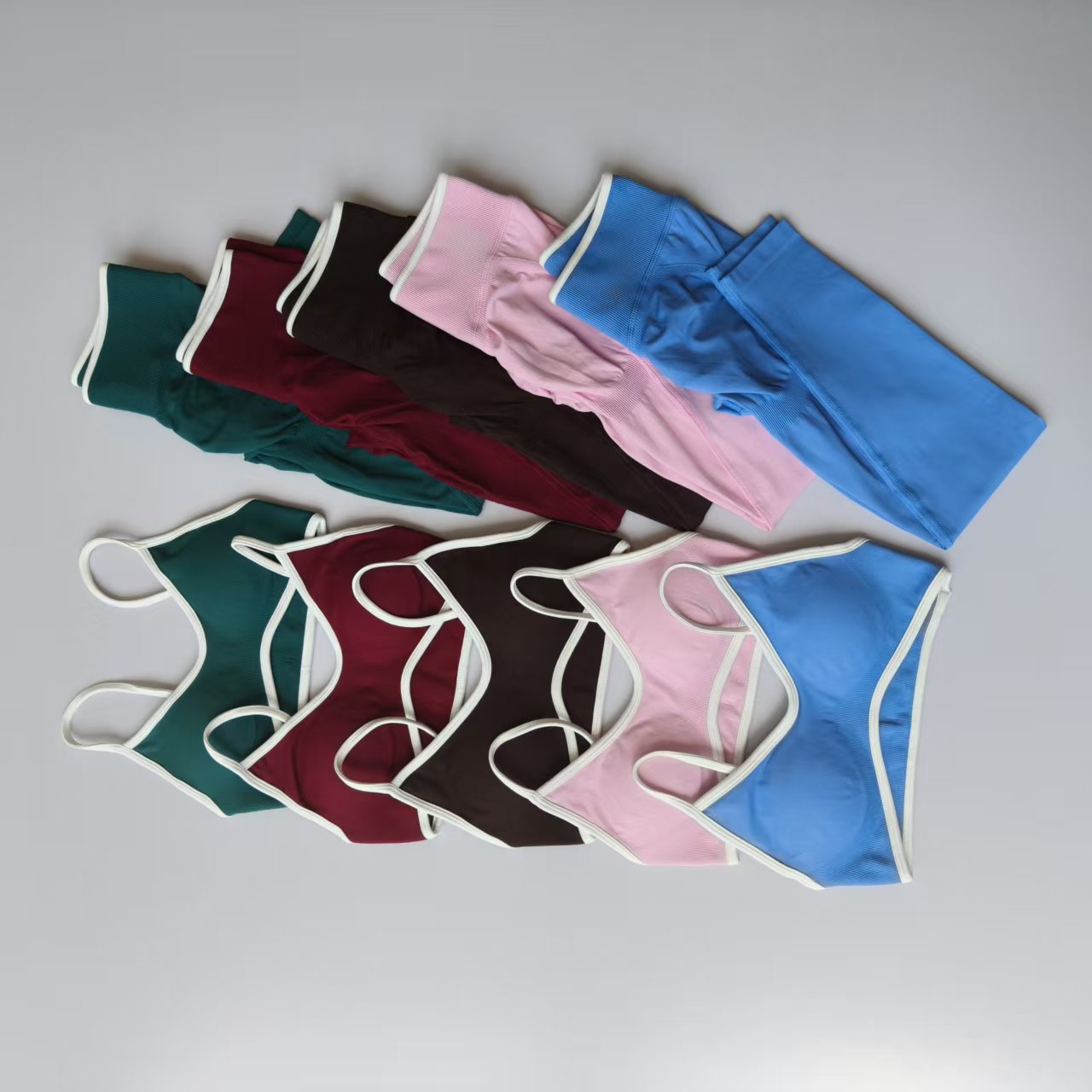 Yoga Fitness Kleidung - Seamless 2PCS Legging Sets Women's Strappy