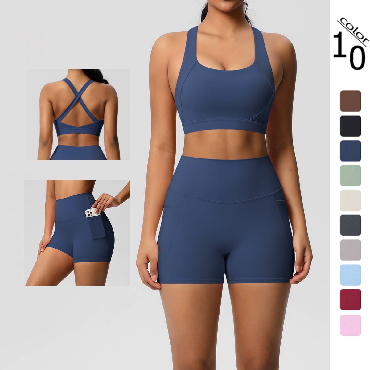 Yoga Fitness Kleidung - 2PCS Sportswear With Pocketed Yoga Set