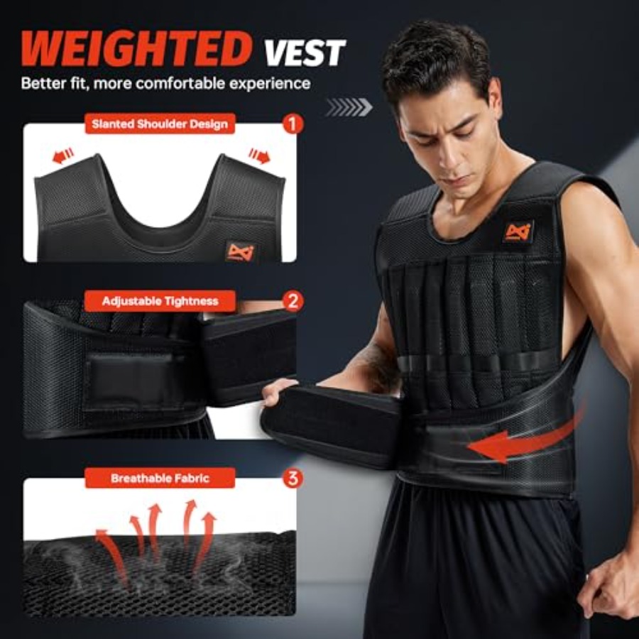 44lbs Adjustable Weighted Vest - Ankle Weights recensie en prijs