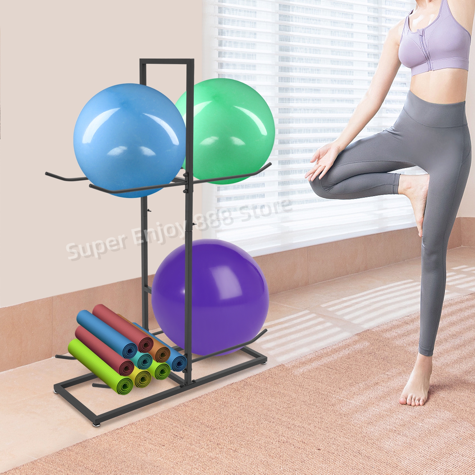 2 Tiers Exercise Ball Rack Gym - Exercise Ball Stability recensie en prijs