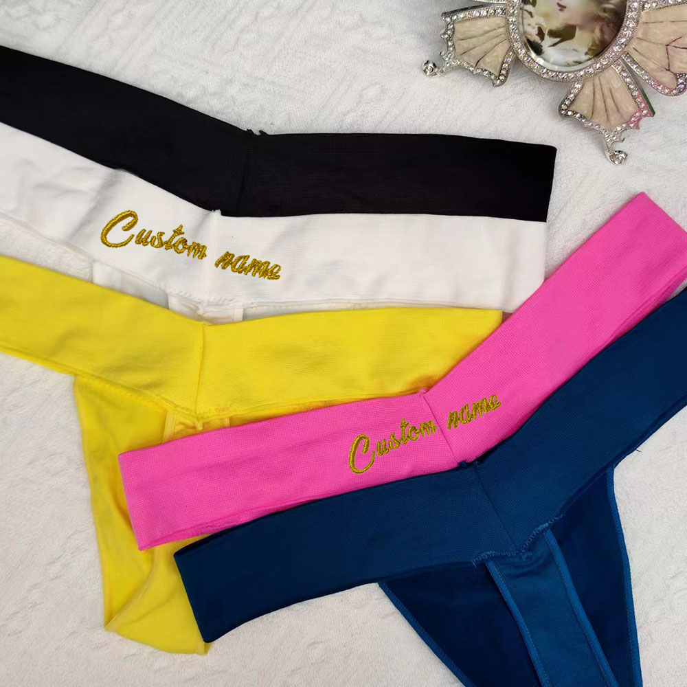 Custom Thong With Name Embroid - Yoga Fitness Name recensie en prijs