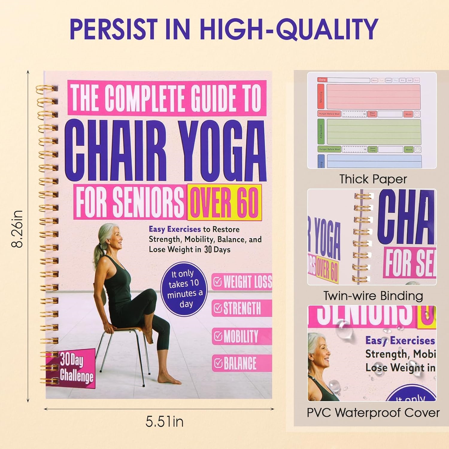 1pcs Chair Yoga Fitness Guide  - Yoga Fitness Journal recensie en prijs