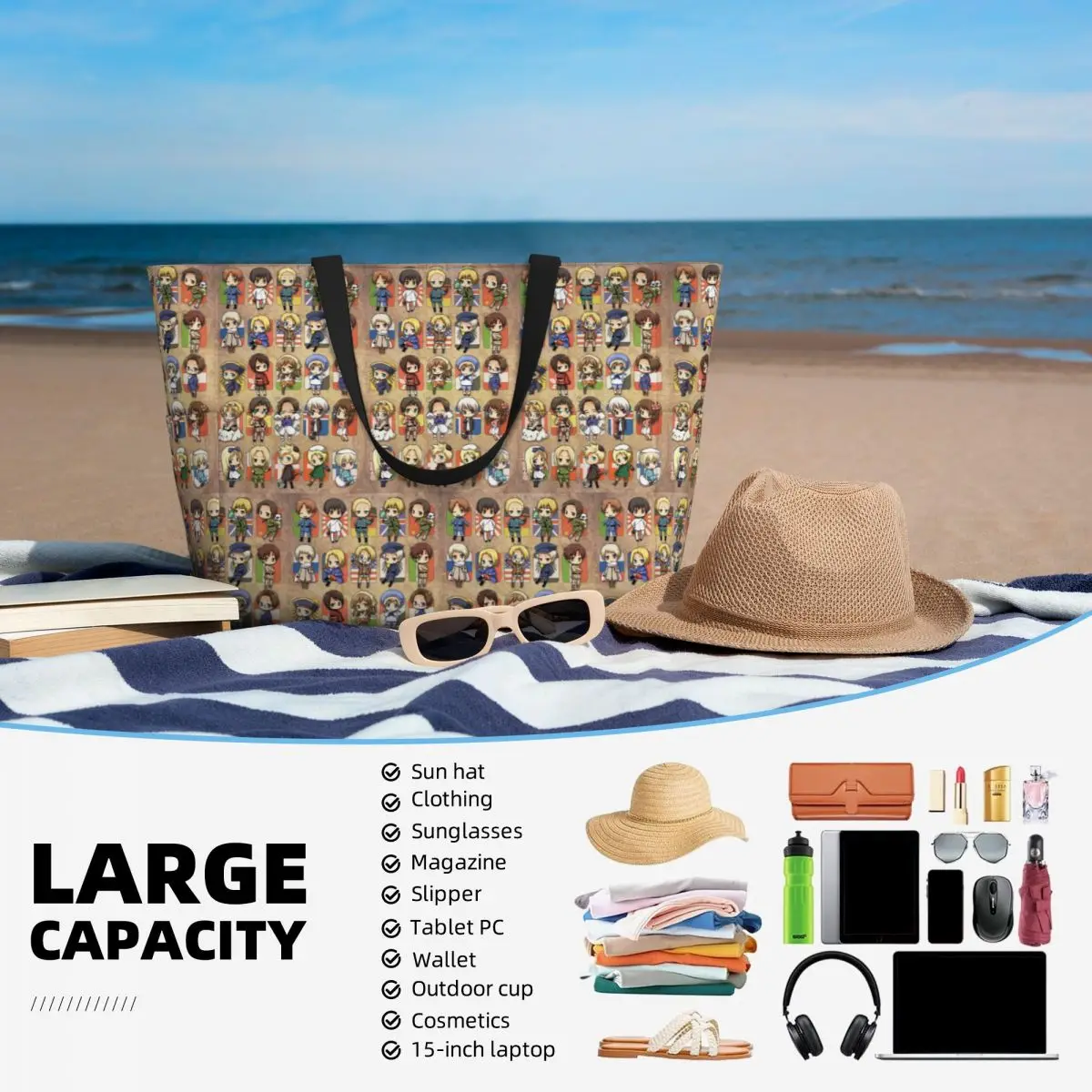 Hetalia Group Beach Tote Bag S - Yoga Fitness Group recensie en prijs