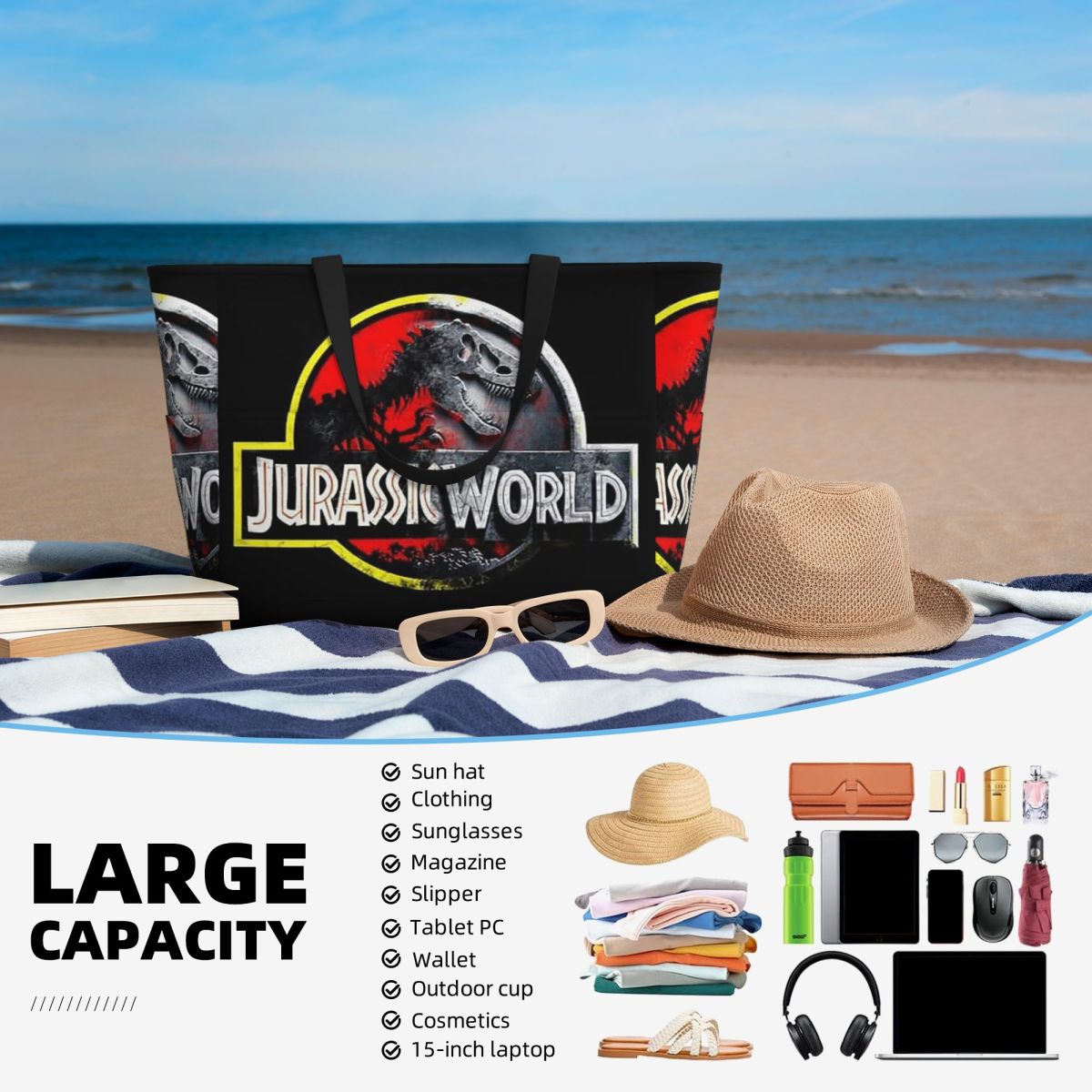 Jurassic World Beach Tote Bag  - Yoga Fitness World recensie en prijs