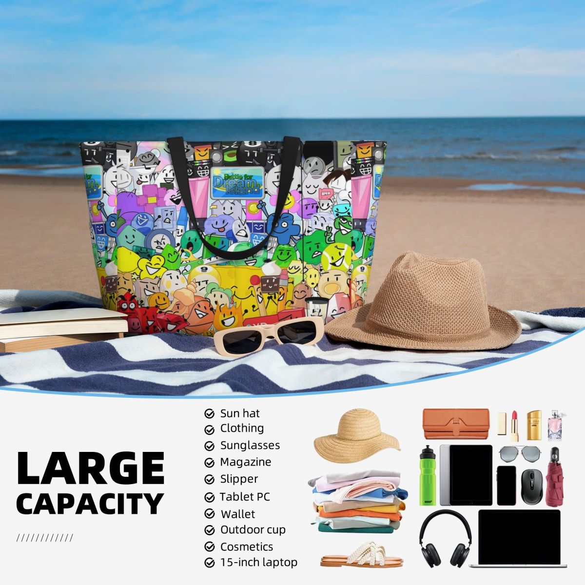 BFDI Group Picture Beach Tote  - Yoga Fitness Group recensie en prijs