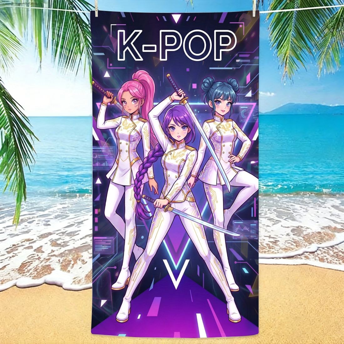 K-POP Style Beach Towel Girl G - Yoga Fitness Group recensie en prijs