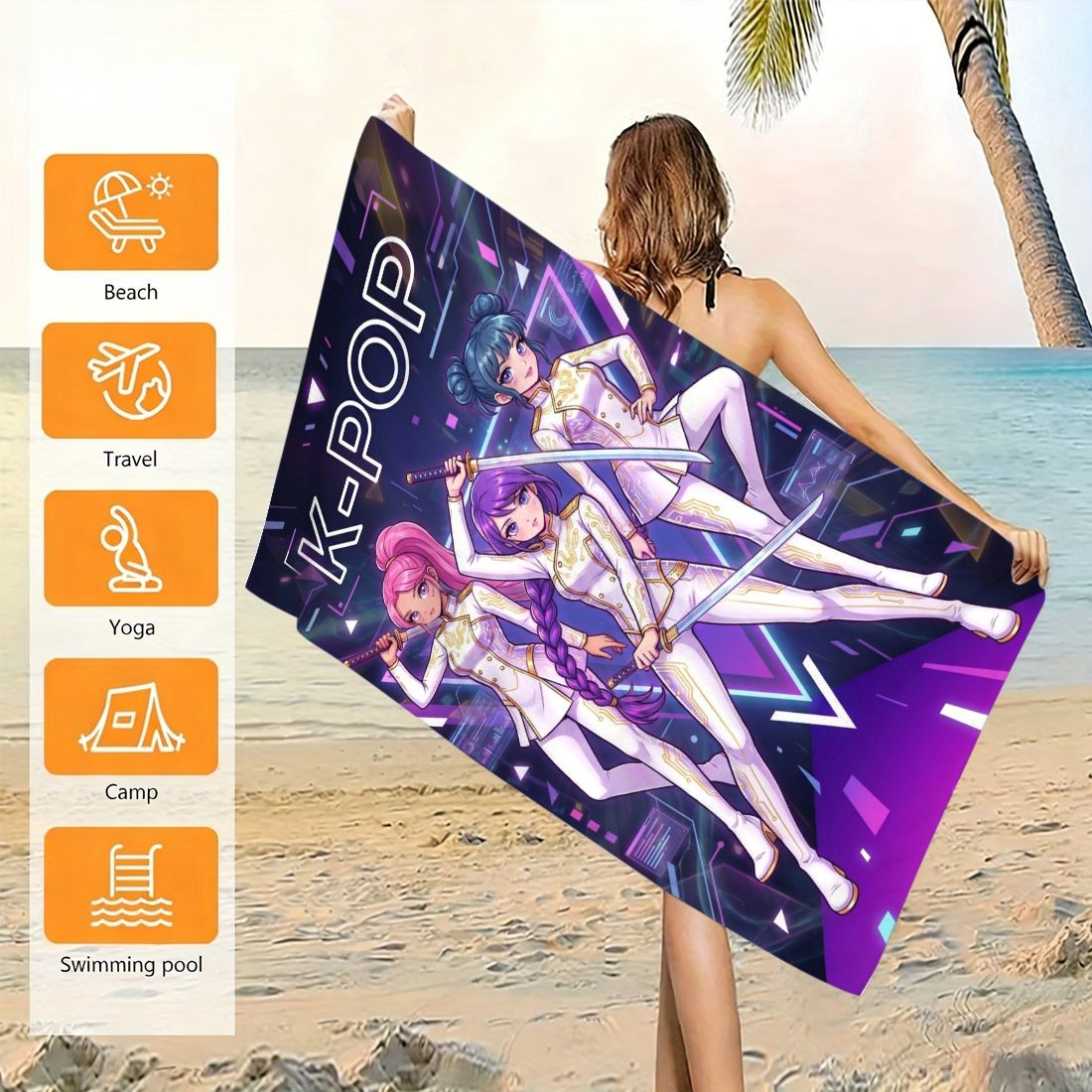 K-POP Style Beach Towel Girl G - Yoga Fitness Group recensie en prijs