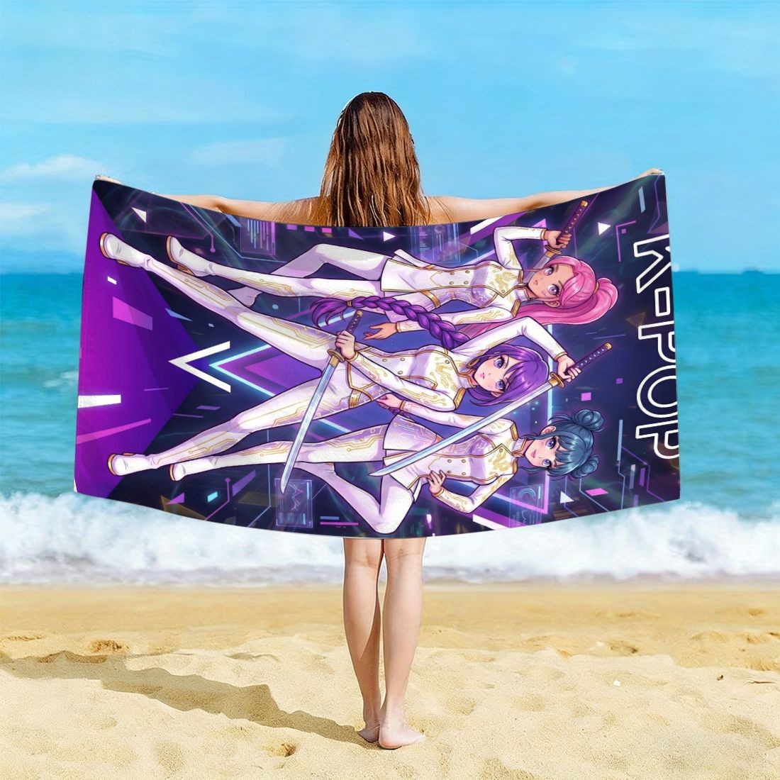 K-POP Style Beach Towel Girl G - Yoga Fitness Group recensie en prijs